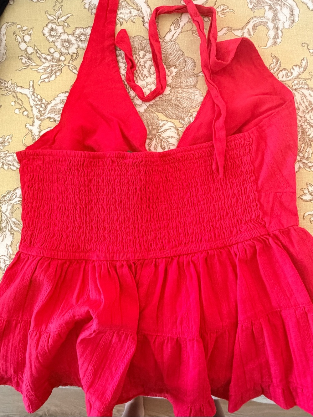 Wild Fable Red Halter Tiered Babydoll Top - Picture 2 of 3